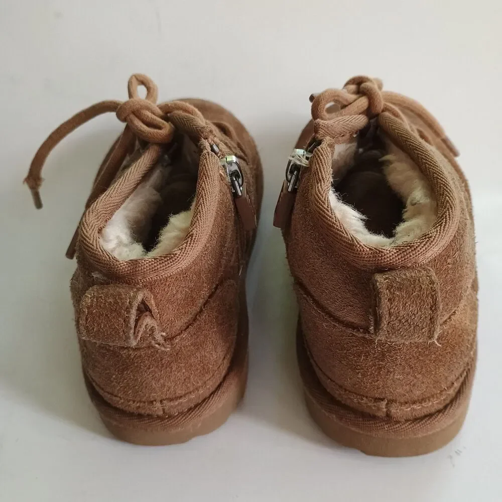 UGG Neumel II Unisex Kids Brown Suede Lace-Up Ankle Chukka Boots Size 12(30)